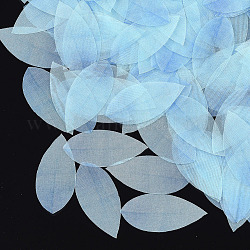 Organza-Stoff, für diy schmuck machen handwerk, Blatt, Licht Himmel blau, 40x18.5 mm