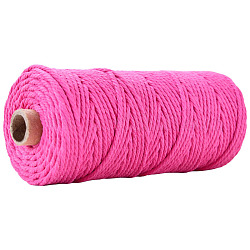 工芸品の編み物用の綿糸  フクシア  3mm  約109.36ヤード（100m）/ロール