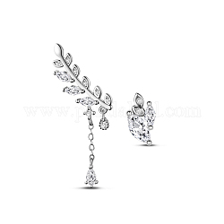 Серьги-гвоздики tinysand 925 из стерлингового серебра с листьями оливы, серебряные, 24.5x6.4 мм, 9.8x5.9 мм, штифты : 0.8 мм