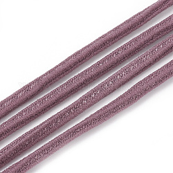 Cordon élastique, avec l'extérieur en nylon et caoutchouc à l'intérieur, brun rosé, 4x3.5 mm, environ 100 yard/paquet(300 pieds/paquet)