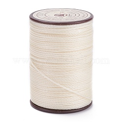 Ficelle ronde en fil de polyester ciré, cordon micro macramé, cordon torsadé, pour la couture de cuir, papayawhip, 0.8mm, environ 54.68 yards (50 m)/rouleau