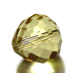 Имитация австрийских кристаллов, класс AAA, граненые, слеза, бледно золотарник, 6 мм, отверстие : 0.7~0.9 мм
