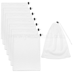 Sac de crépine d'évier en nylon, sac en filet pour évier, blanc, 310x230x2.5mm, diamètre intérieur: 300x230 mm