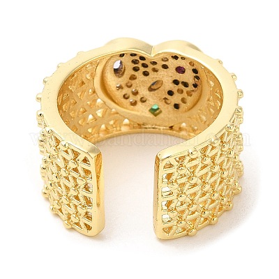 Латунные полые открытые манжеты с покрытием стойки RJEW-R138-04G-1