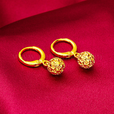 Полые круглые латунные серьги-кольца FS-WG3DF9E-02-1