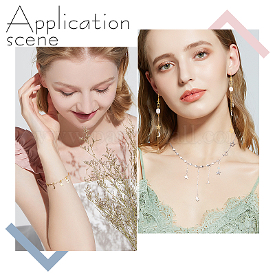 60 шт. 3 латунных подвески в виде луны и звезды KK-PH0039-79-1