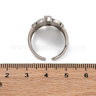 Кольца-манжеты из латуни с микропаве RJEW-G337-34P-1