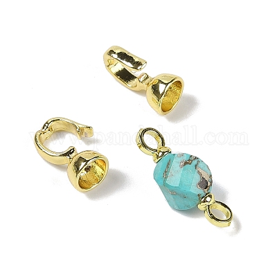 Натуральный окрашенный говлит с латунными застежками-защелками G-G141-02G-08-1