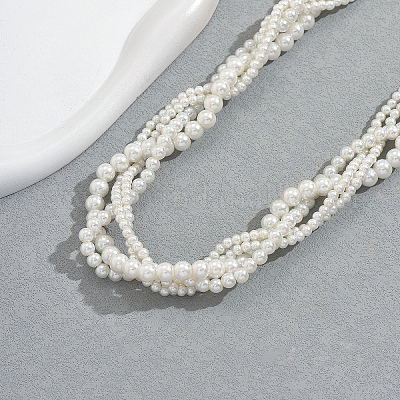 Элегантные многорядные ожерелья с имитацией жемчуга круглой формы для вечеринок и официальных мероприятий GM6390-1