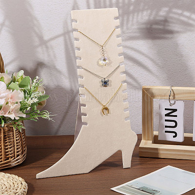 Бархатные с бумажными ножными браслетами стенды ODIS-WH0038-207-1