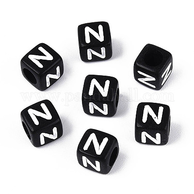 Начальные акриловые бусины с горизонтальной дырочкой OACR-ZX006-35N-1