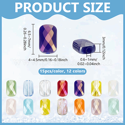 180 шт. 12-х цветные градиентные стеклянные бусины с гальваническим покрытием GLAA-PH0004-14-1