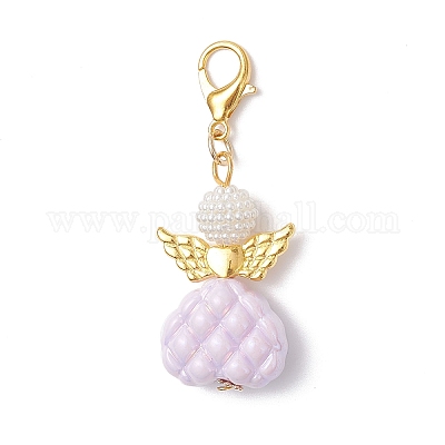 Подвесные украшения в виде ангелов из непрозрачного акрила HJEW-JM04434-1