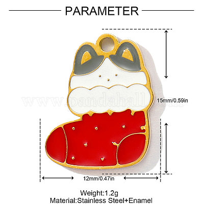 Подвески из нержавеющей стали 304 с эмалью STAS-OY001-57G-1
