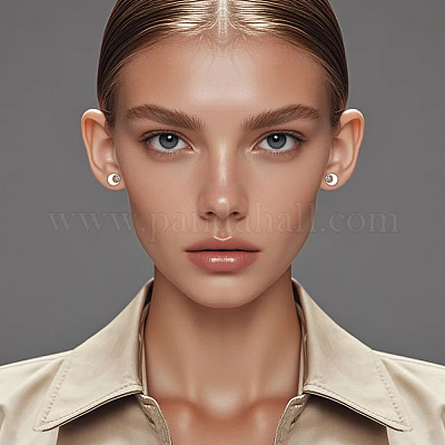 Серьги-гвоздики s925 из стерлингового серебра с прозрачными кубическими цирконами в форме луны PC9878-1