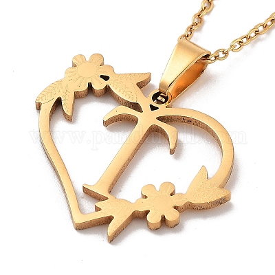 Ожерелья из нержавеющей стали с вакуумным покрытием pvd 201 NJEW-R267-02T-G-1