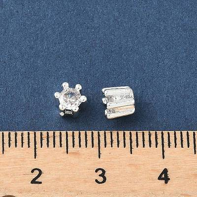 Латунные микро проложить кубического циркония бусы KK-D386-09S-03-1