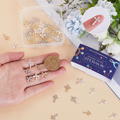 60 шт. 6 стиля кабошонов из сплава со стразами MRMJ-SC0001-17-1