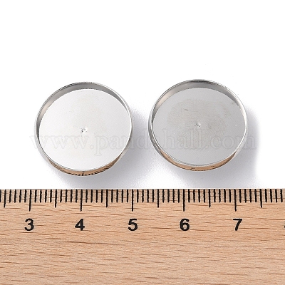 鉄ボタンカボションセッティング  プラチナ  19.5x6mm&nbsp;FIND-D036-02P-1