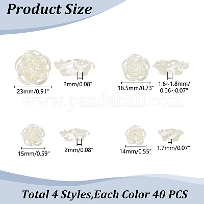 160 шт. 4 вида бусин из АБС-пластика KY-WR0001-05-1