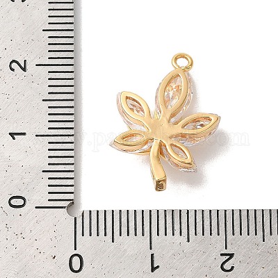 Латунные микропаве прозрачные подвески с фианитом KK-M294-05G-02-1