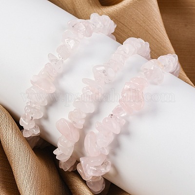 Стрейч-браслеты унисекс с натуральным розовым кварцем и бусинами BJEW-S143-25-1