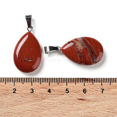 Подвески в форме капли из натуральной красной яшмы G-Q368-27-1