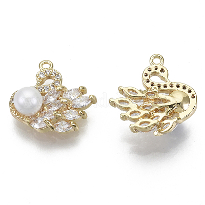 Латунные микропаве прозрачные подвески с фианитом KK-S348-558-NF-1