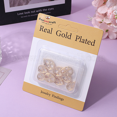 10 шт. 2 стиля подвески из латуни со стразами KK-BBC0008-53-1