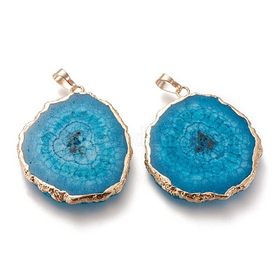 Кулоны с кристаллами солнечного кварца из окрашенных природных друзов G-F693-01B-G-1