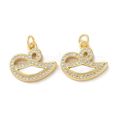 Латунные микропаве прозрачные подвески с фианитом KK-B083-33E-G-1