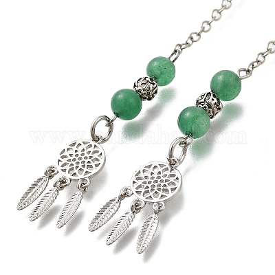 Круглые маятники для биолокации из натурального зеленого авантюрина G-M447-07P-09-1