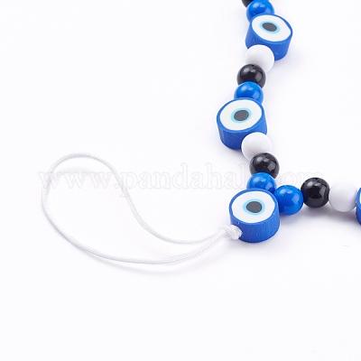 Полимерная глина сглаз мобильные ремни HJEW-JM00418-1