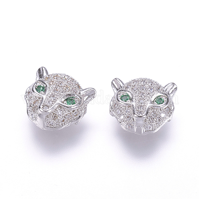 Латунные микро проложить кубического циркония бусы ZIRC-F061-01P-1