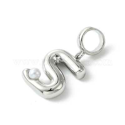 Покрытие стойки латунь с АБС-пластиком жемчуг европейские подвески KK-G501-02S-P-1