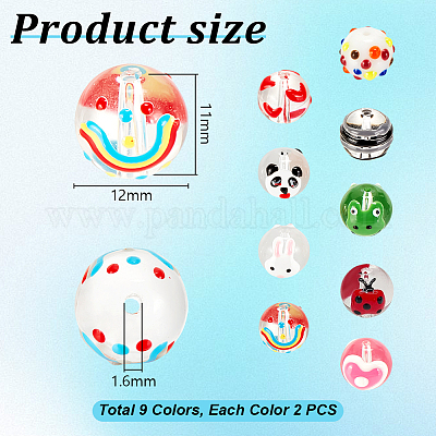 18шт 9 цвета бусины лэмпворк ручной работы LAMP-GA0001-13-1