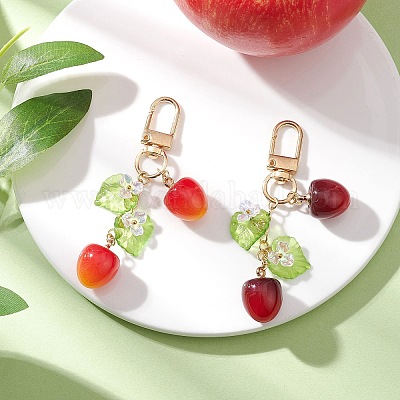 2 шт. пластиковых подвесных украшений в виде вишни HJEW-JM04399-1