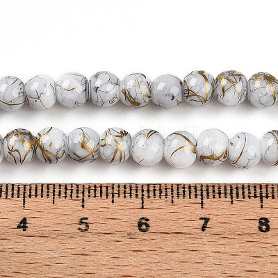 Выпечка окрашенные стеклянные бусины пряди DGLA-N003-6mm-B01-1