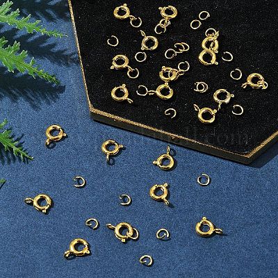 Латунная застежка пружинного кольца KK-FS0001-50G-1