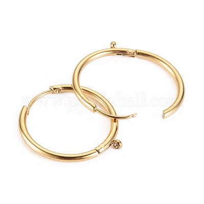 Фурнитура для сережек-колец Huggie Hoop из хирургической нержавеющей стали 316 X-STAS-S116-257A-G-1