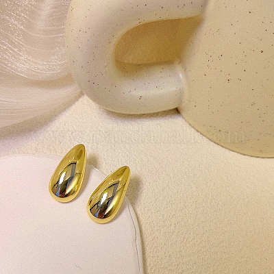 Orecchini a bottone in lega a goccia&nbsp;WG64463-32-1
