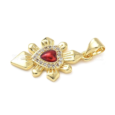 Латунные микро проложить кубического циркония подвески KK-I379-03G-E-1