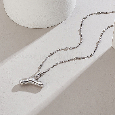 1 шт. латунная цепочка с подвесками в виде букв из сплава NJEW-LP0001-41Y-P-1