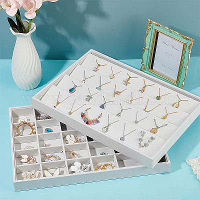 2 шт. 2 стиля МДФ лотки для украшений для браслетов ODIS-WR0001-05-1