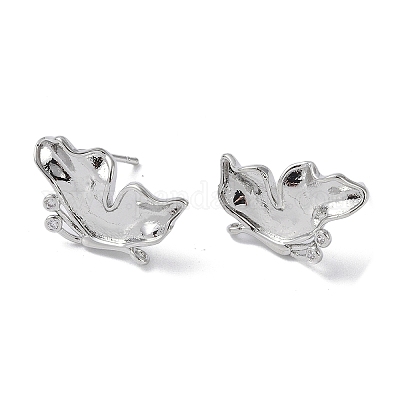 Фурнитура для серег из латуни с кубическим цирконием KK-B087-09P-1