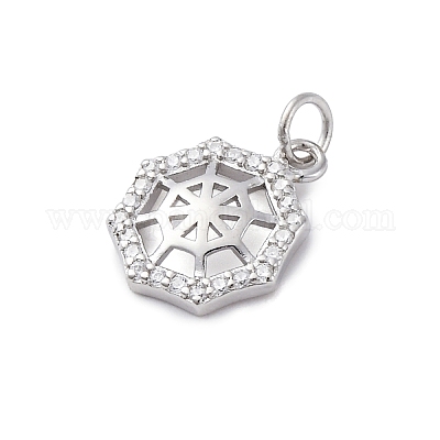 925 стерлингового серебра микро Pave прозрачные кубические циркониевые подвески STER-S010-03D-P-1