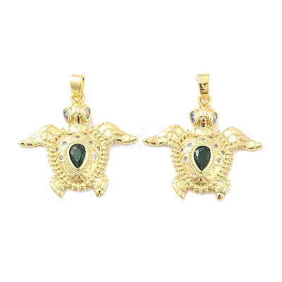 Черепаха латунные микро проложить кубического циркония подвески KK-M325-09G-1