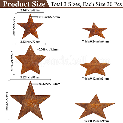 40 шт. 3 стиля звездные ржавые железные большие подвески&nbsp;IFIN-GF0001-13C-1