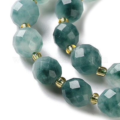 Окрашенные природные белый нефрит бисер пряди G-N342-149I-29-1