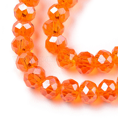 Стеклянные бусины с гальваническим покрытием  EGLA-A034-T2mm-A23-1